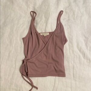 Cropped Mauve Wrap Top